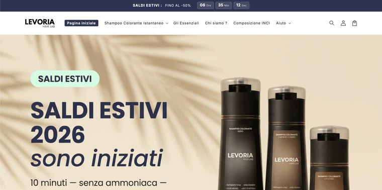 Anteprima del sito ufficiale Levoria